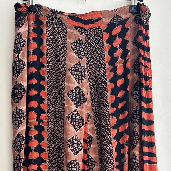 Madam Blue Clothing Animal Print/Tribal Print Skirt, Orange/Brown/Black, L - Picture 3 of 16